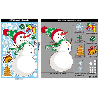 Christmas Decorations Snowman Elk Window Stickers