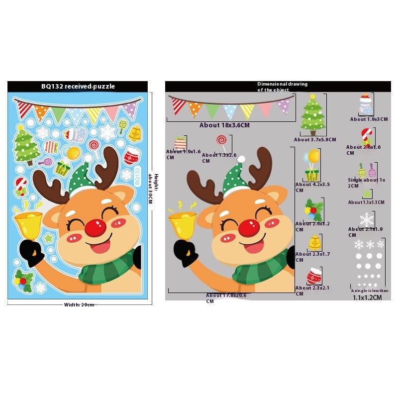 Christmas Decorations Snowman Elk Window Stickers