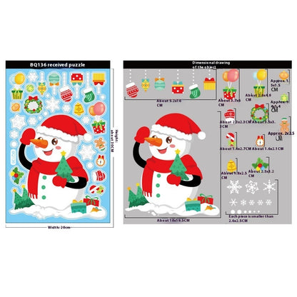 Christmas Decorations Snowman Elk Window Stickers