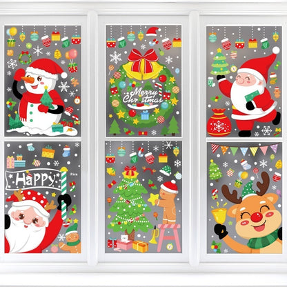 Christmas Decorations Snowman Elk Window Stickers