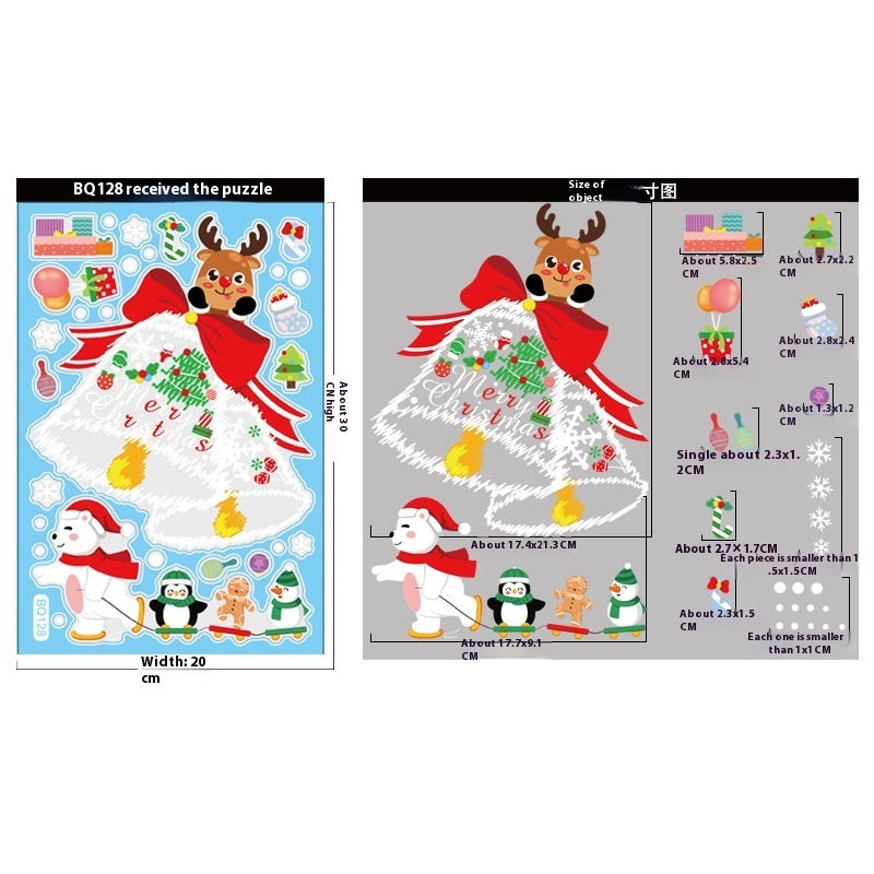 Christmas Decorations Snowman Elk Window Stickers