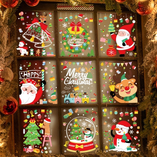 Christmas Decorations Snowman Elk Window Stickers