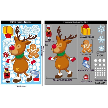 Christmas Decorations Snowman Elk Window Stickers