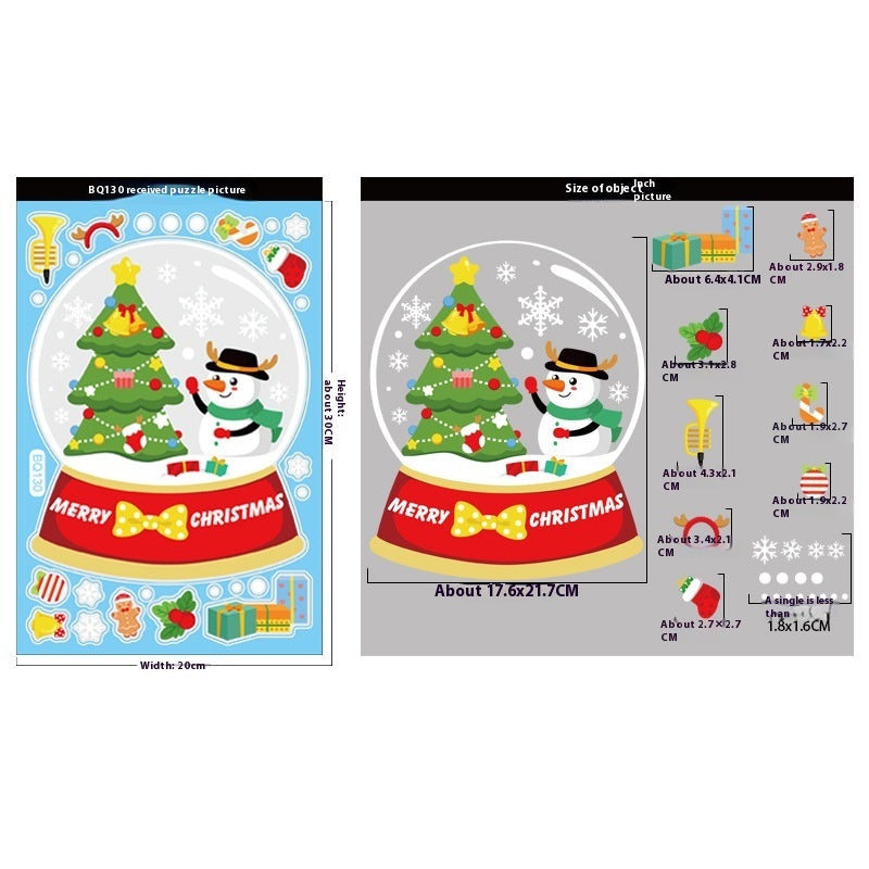 Christmas Decorations Snowman Elk Window Stickers