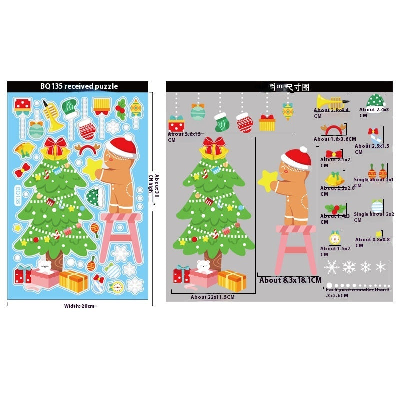 Christmas Decorations Snowman Elk Window Stickers