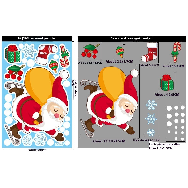 Christmas Decorations Snowman Elk Window Stickers